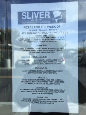 Menu photo 6 Sliver Pizzeria Oakland, CA Menu photo 6 Sliver Pizzeria Oakland, CA