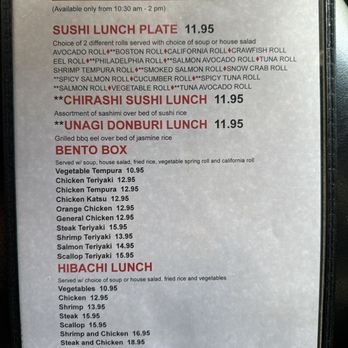 Wasabi - Lunch menu - Japanese Near Me - Ocean Springs, Mississippi Wasabi - Lunch menu - Japanese Near Me - Ocean Springs, Mississippi