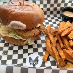 Joe Bird - Bird Sandwich with Sweet Potato Fries with Chipotle Mayo