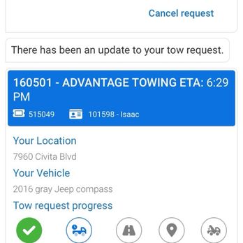 Advantage Towing - Confirmation of my pick up that left me stranded - Towing Near Me - San Diego, California