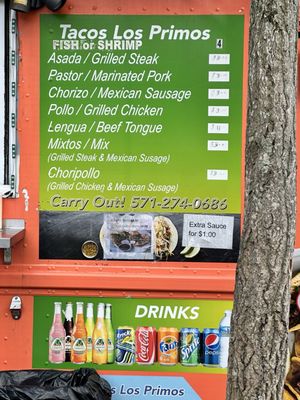 Menu photo 2 Tacos Los Primos Arlington, VA