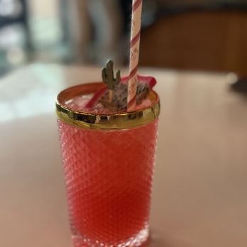 The Pink Cabana - My, "Girltalk," tequila drink. Looks sweet, but isn't! - Mediterranean Near Me - Indian Wells, California