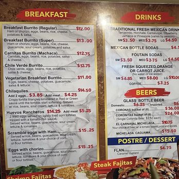 Taqueria El Carnaval - Menu Pt 1 - Mexican Near Me - Placerville, California Taqueria El Carnaval - Menu Pt 1 - Mexican Near Me - Placerville, California