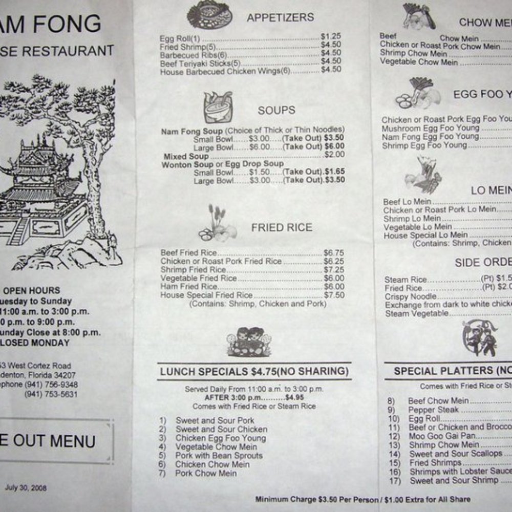 Nam Fong - Menu - Chinese Near Me - Bradenton, Florida Nam Fong - Menu - Chinese Near Me - Bradenton, Florida