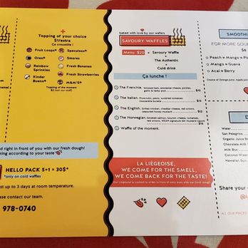 La Liégeoise - Menu - Waffles Near Me - East Honolulu, Hawaii