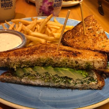Beach House - Green goddess sandwich with fries - Bars Near Me - Pompano Beach, Florida