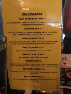 Menu photo 4 The Cut Cocktail Lounge Sylva, NC Menu photo 4 The Cut Cocktail Lounge Sylva, NC