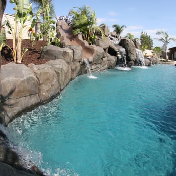 All Family Pools - Ranco pool, Spa, Gratto and Slide with beach entry and artificial rock. - Pool & Hot Tub Service Near Me - Wildomar, California All Family Pools - Ranco pool, Spa, Gratto and Slide with beach entry and artificial rock. - Pool & Hot Tub Service Near Me - Wildomar, California