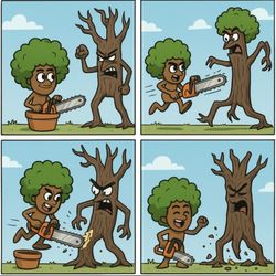 We Care Tree Care - Cartoon with Junior treecare logo
