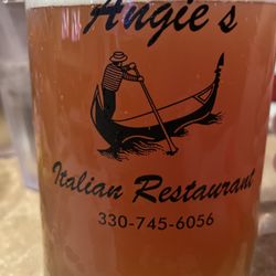 Angie's Italian Restaurant - Enjoying a cold one tonight!