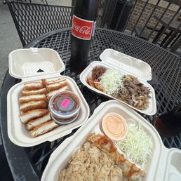 Chicken katsu & beef bulgogi Chicken katsu & beef bulgogi
