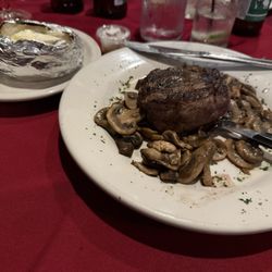 Laurel Supper Club - 8 ounce filet with mushrooms and baked potato