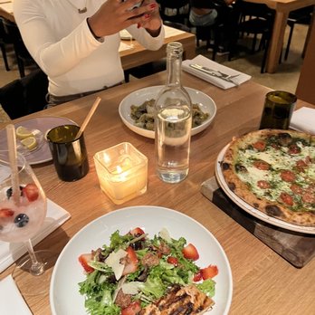 Sixty Vines - house salad w/ salmon , marg pizza, crest di gallo - Wine Bars Near Me - Winter Park, Florida Sixty Vines - house salad w/ salmon , marg pizza, crest di gallo - Wine Bars Near Me - Winter Park, Florida