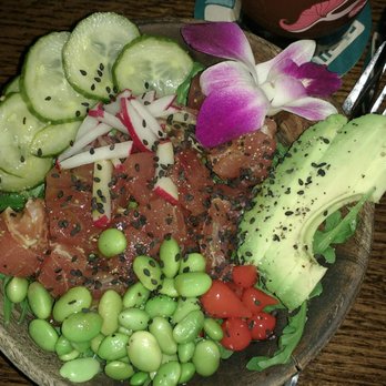 Hidden Harbor - Ahi tuna poke bowl with wasabi soy over greens. Just the right amount of punch. - Cocktail Bars Near Me - Pittsburgh, Pennsylvania Hidden Harbor - Ahi tuna poke bowl with wasabi soy over greens. Just the right amount of punch. - Cocktail Bars Near Me - Pittsburgh, Pennsylvania