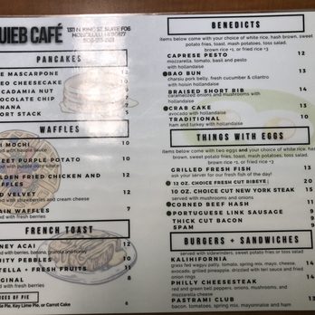 Guieb Cafe - Breakfast menu - New American Near Me - Honolulu, Hawaii Guieb Cafe - Breakfast menu - New American Near Me - Honolulu, Hawaii