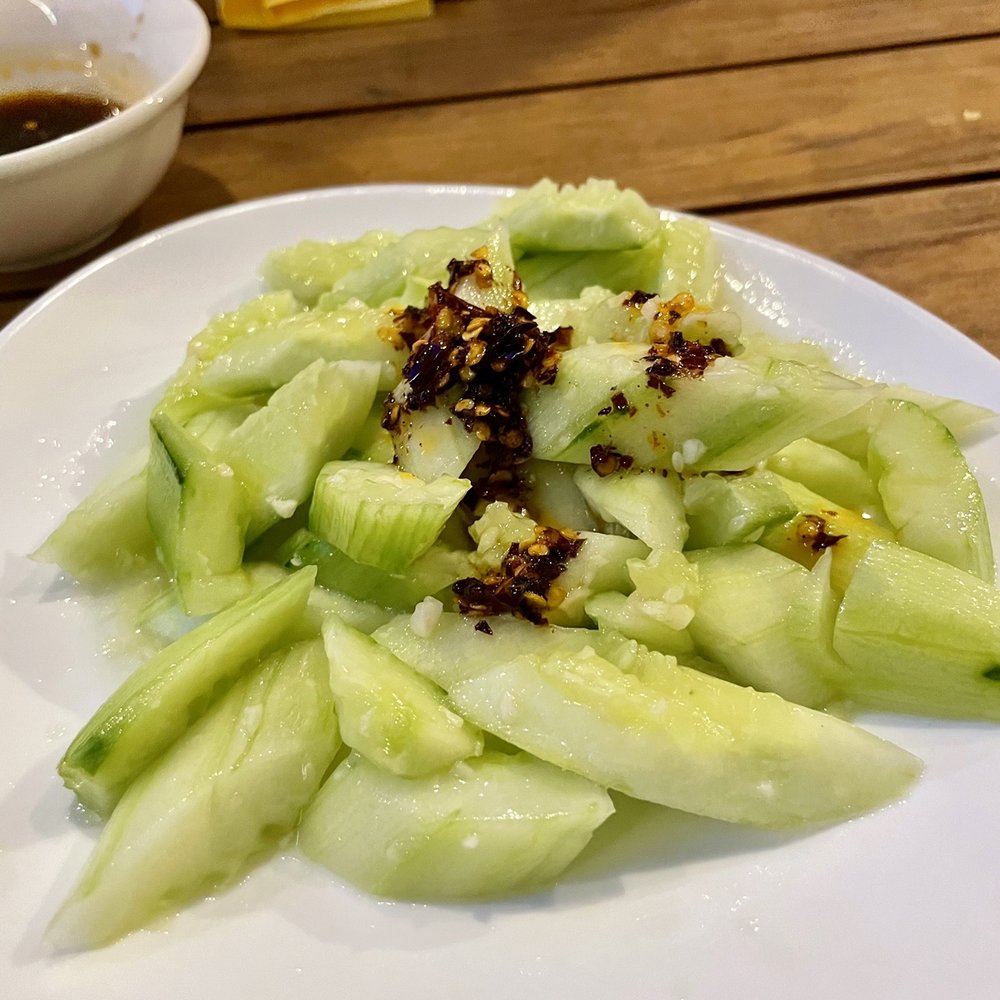 Wok Show - Cucumber with garlic and chili - Chinese Near Me - Berlin, BE Wok Show - Cucumber with garlic and chili - Chinese Near Me - Berlin, BE