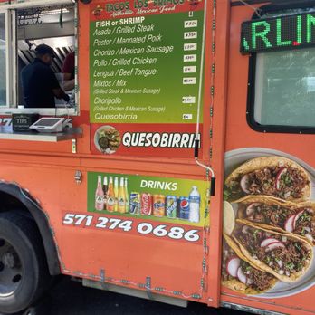 Tacos Los Primos - Menu shot - Food Trucks Near Me - Arlington, Virginia