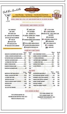 Menu photo 1 Primo's Pizzeria & Pub Danville, CA Menu photo 1 Primo's Pizzeria & Pub Danville, CA