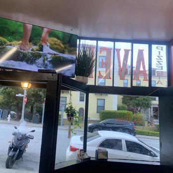 Pizzeria Avellino - Me looking out of the restaurant with tables inside and a TV - Pizza Near Me - San Francisco, California Pizzeria Avellino - Me looking out of the restaurant with tables inside and a TV - Pizza Near Me - San Francisco, California