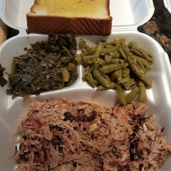 Bub-Ba-Q - Pulled pork with collards and green beans - Barbeque Near Me - Woodstock, Georgia Bub-Ba-Q - Pulled pork with collards and green beans - Barbeque Near Me - Woodstock, Georgia