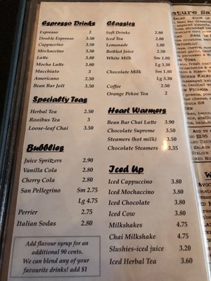 Menu photo 7 Bean Bar Hamilton, ON