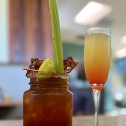 Biscuits Cafe - Biscuits Bacon Bloody Mary & Pineapple Upside Down Mimosa