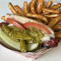 Chicago Style Hot Dog and Seasoned French Fries Chicago Style Hot Dog and Seasoned French Fries