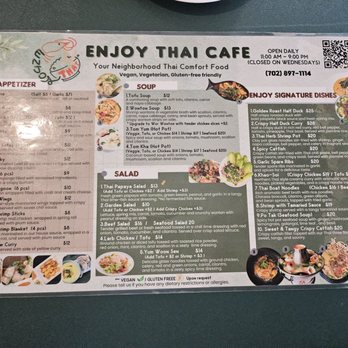 Enjoy Thai Cafe - Menu 1/2 - Thai Near Me - Henderson, Nevada