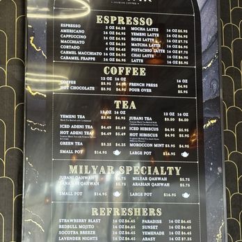 Milyar Cafe - Menu - Themed Cafes Near Me - Berkeley, California