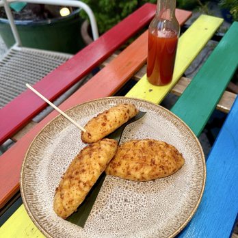 Capoeira Restaurant - Pao de Queijo - 4 pieces. Stuffed with Brazilian sausage. Gluten free - Brazilian Near Me - Jersey City, New Jersey Capoeira Restaurant - Pao de Queijo - 4 pieces. Stuffed with Brazilian sausage. Gluten free - Brazilian Near Me - Jersey City, New Jersey