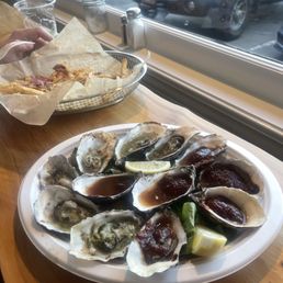 Half dozen garlic butter oysters and half dozen bbq oysters Half dozen garlic butter oysters and half dozen bbq oysters