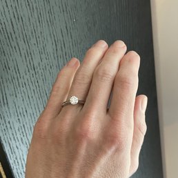 Lab Diamond in platinum Catalina setting. Gorgeous. Lab Diamond in platinum Catalina setting. Gorgeous.