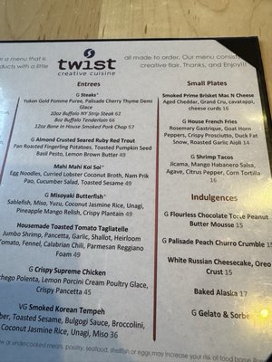 Menu photo 2 Twist Breckenridge, CO Menu photo 2 Twist Breckenridge, CO