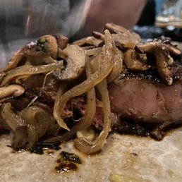 Grilled Rib Eye Steak with Spiced Garlic Olive Tapenade