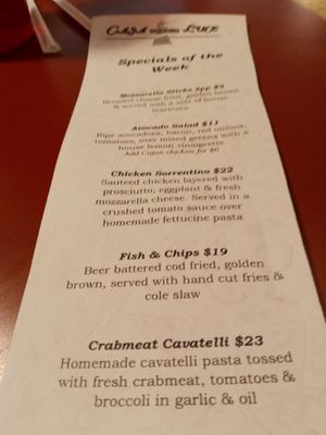 Menu photo 5 Casa Della Luce Westerly, RI