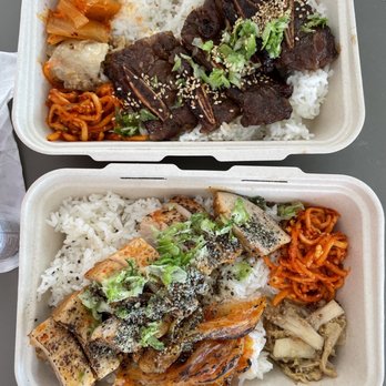 Shiku - LA Galbi (top); Pork Belly plate (bottom) - Korean Near Me - Los Angeles, California Shiku - LA Galbi (top); Pork Belly plate (bottom) - Korean Near Me - Los Angeles, California