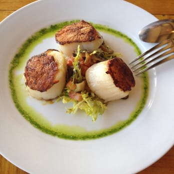 Moonshadows - Pan seared scallops with a parsley, chive and olive oil sauce. - Seafood Near Me - Malibu, California Moonshadows - Pan seared scallops with a parsley, chive and olive oil sauce. - Seafood Near Me - Malibu, California
