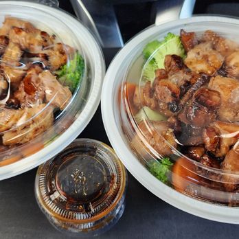 Flame Broiler - 2 Chicken reg. bowls, white rice and veggies - Fast Food Near Me - Bakersfield, California