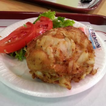 Faidley's Seafood - The jumbo lump crab cake. - Seafood Markets Near Me - Baltimore, Maryland