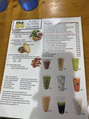 Menu photo 1 Pho 54 Houston, TX