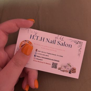 HTH Nails - Business card - she even wrote down the color I picked - Nail Salons Near Me - Virginia Beach, Virginia HTH Nails - Business card - she even wrote down the color I picked - Nail Salons Near Me - Virginia Beach, Virginia