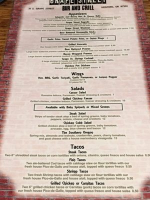 Menu photo 5 Grape Street Bar and Grill Medford, OR Menu photo 5 Grape Street Bar and Grill Medford, OR