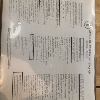 Native Fields - Weekday Brunch Menu - New American Near Me - Walnut, California Native Fields - Weekday Brunch Menu - New American Near Me - Walnut, California
