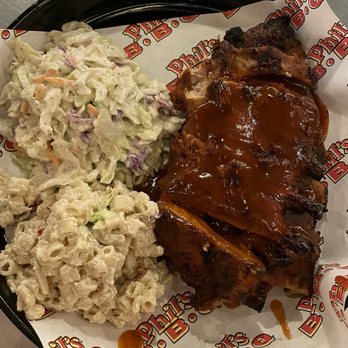 Phil's BBQ - Pork Ribs with Two Small Sides of Coleslaw & Mac Salad - Barbeque Near Me - San Diego, California