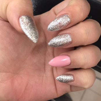 Chanel Nails - Glittery nails with an accent nail ! - Nail Salons Near Me - Chicago, Illinois