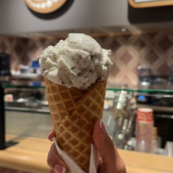Salt & Straw - Mint chocolate chip (1 scoop) in a waffle cone - Ice Cream & Frozen Yogurt Near Me - Manhattan Beach, California Salt & Straw - Mint chocolate chip (1 scoop) in a waffle cone - Ice Cream & Frozen Yogurt Near Me - Manhattan Beach, California