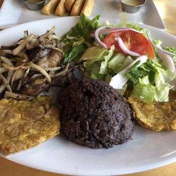 La Cubana - I can't remember what this was called but it was pork and black beans and rice, plantain and salad! - Cuban Near Me - Marietta, Georgia La Cubana - I can't remember what this was called but it was pork and black beans and rice, plantain and salad! - Cuban Near Me - Marietta, Georgia