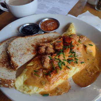 Black Walnut - Breakfast today was a Creole Shrimp Omelette with a Caramel Macchiato - New American Near Me - Houston, Texas