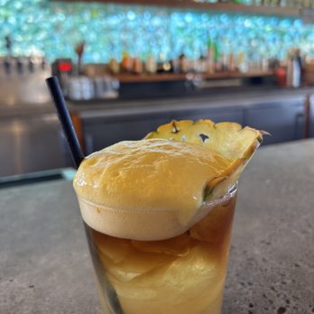Monkeypod Kitchen - Monkeypod Mai Tai   (honey-lilikoi foam is DELICIOUS) - New American Near Me - Lahaina, Hawaii