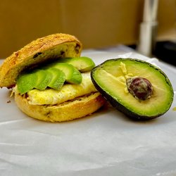 Redhouse Bagels Bensalem - Avacado, egg and cheese
on a cheddar jalapeno bagel!!